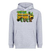 Heather Grey Loads of luck School bus Heavyweight Hoodie - CowGirlArtShop