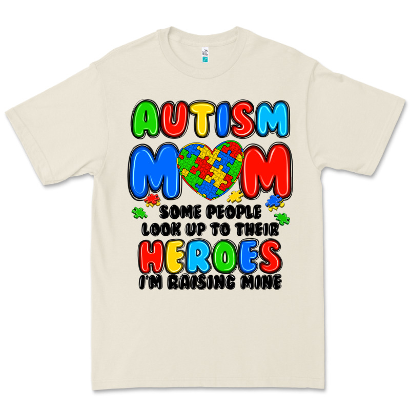 Autism Mom Some People Look Up To Their Heroes I'm Premium Tee by JahusDesignShop | Teevron