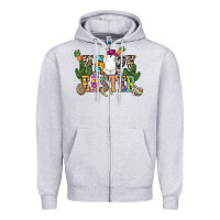 Heather Grey Happy Easter with cowboy Easter Day Zipper Hoodie - HowdyJamesFarm