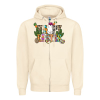 Sandshell Happy Easter with cowboy Easter Day Zipper Hoodie - HowdyJamesFarm