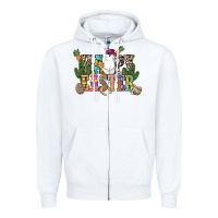 White Happy Easter with cowboy Easter Day Zipper Hoodie - HowdyJamesFarm