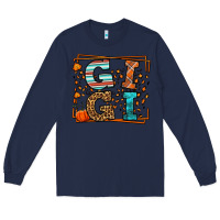 Navy Fall Autumn Leopard Gigi Long Sleeve Tee - LillyAllenDesigns