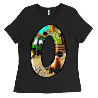 Black farm life alphabet numbers 0 Ladies Tee - BundleAndBundleShop