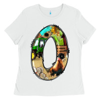 White farm life alphabet numbers 0 Ladies Tee - BundleAndBundleShop
