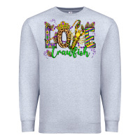 Heather Grey love crawfish mardi gras olivia Premium Sweatshirt - OliviaCreatesArt
