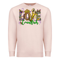 Pale Pink love crawfish mardi gras olivia Premium Sweatshirt - OliviaCreatesArt