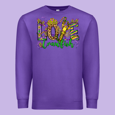 Love Crawfish Mardi Gras Olivia Premium Sweatshirt Designed By Oliviacreatesart