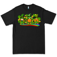 Black st patricks day gnomes shamrock gold rainbow Premium Tee - Artiststas