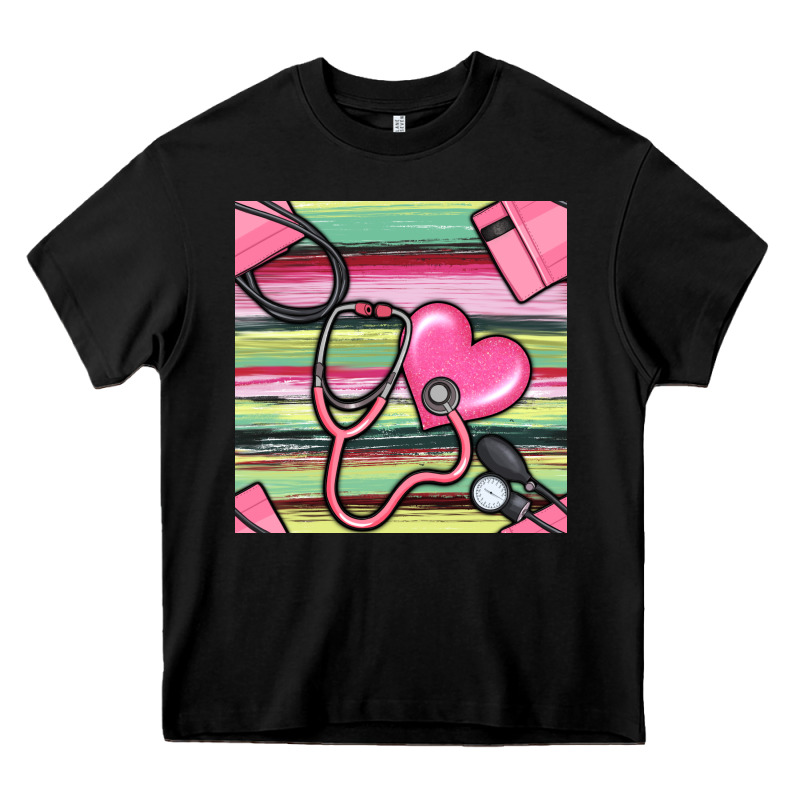 Nurse Stethoscope Seamless Pattern Heavy Core Tee by BundleAndBundleShop | Teevron
