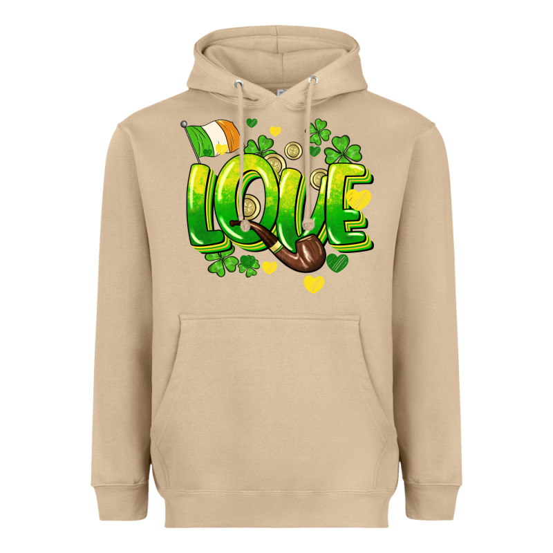 Love St. Patrick's Day Heavyweight Hoodie by HowdyJamesFarm | Teevron