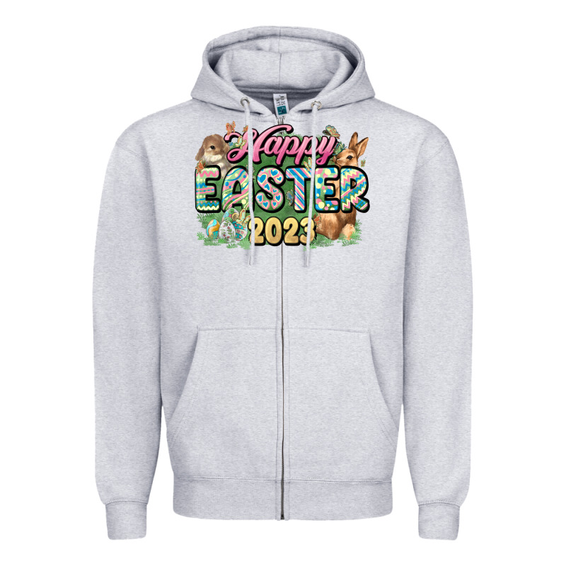 Happy Easter 2023 Zipper Hoodie by HowdyJamesFarm | Teevron