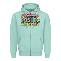 Seafoam Happy Easter 2023 Zipper Hoodie - HowdyJamesFarm