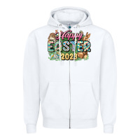 White Happy Easter 2023 Zipper Hoodie - HowdyJamesFarm