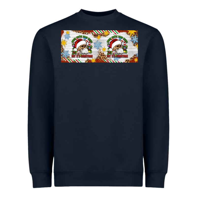 When You're Dead Inside But It's Christmas Hippie Skeleton Santa Heavyweight Sweatshirt by Artiststas | Teevron