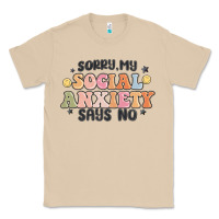 Mushroom sorry my social anxiety says no Classic Tee - MaliasSmallBusiness