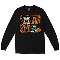 Black Fall American Football Autumn Mama Long Sleeve Tee - LillyAllenDesigns