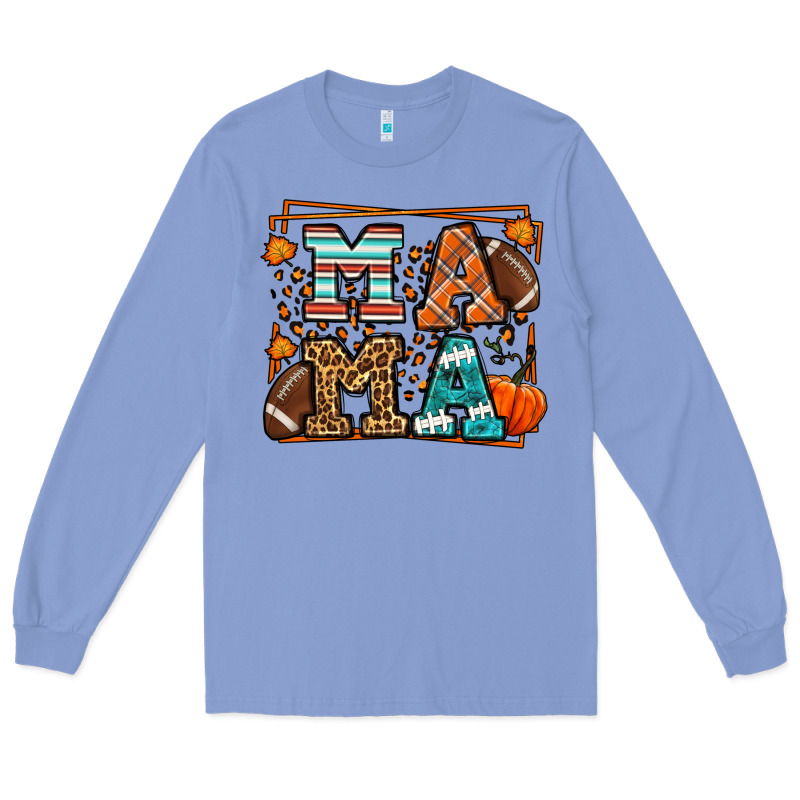 Fall American Football Autumn Mama Long Sleeve Tee by LillyAllenDesigns | Teevron