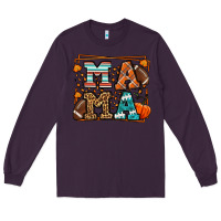 Plum Fall American Football Autumn Mama Long Sleeve Tee - LillyAllenDesigns