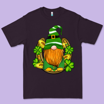 St Patricks Day Gnomes Horseshoe Shamrock Gold Premium Tee Designed By Artiststas