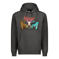 Charcoal Heather Show mom cow Premium Hoodie - CowGirlArtShop