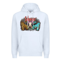 White Show mom cow Premium Hoodie - CowGirlArtShop