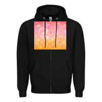 Orange Pink Ombre Glitter Zipper Hoodie | Teevron