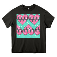 Asphalt Nursing Heart Seamless Pattern Heavy Core Tee - BundleAndBundleShop