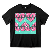 Black Nursing Heart Seamless Pattern Heavy Core Tee - BundleAndBundleShop