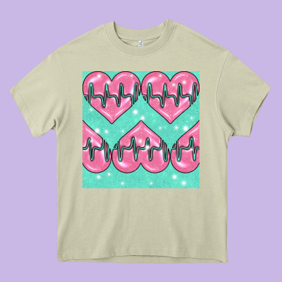 Nursing Heart Seamless Pattern Heavy Core Tee Designed By Bundleandbundleshop