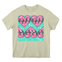 Mossy Nursing Heart Seamless Pattern Heavy Core Tee - BundleAndBundleShop