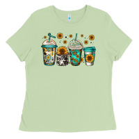 Matcha sunflowers coffee cups Ladies Tee - Jasminsmagicworld