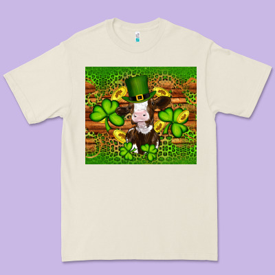 St Patricks Day Cow Premium Tee Designed By Artiststas