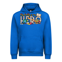Cobalt My Daddy is my Hero Teacher Urban Hoodie - CowhideDigitalArt