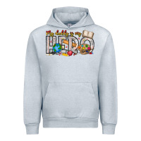 Heather Grey My Daddy is my Hero Teacher Urban Hoodie - CowhideDigitalArt