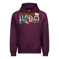 Mauve Wine My Daddy is my Hero Teacher Urban Hoodie - CowhideDigitalArt