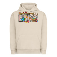 Pigment French Oak My Daddy is my Hero Teacher Urban Hoodie - CowhideDigitalArt