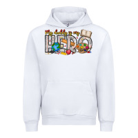 White My Daddy is my Hero Teacher Urban Hoodie - CowhideDigitalArt