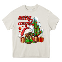Cream merry cowgirl  boots and cactus with gifts Heavy Core Tee - AdoDesignShop