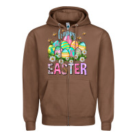 Chestnut Happy Easter with eggs Easter Day Zipper Hoodie - HowdyJamesFarm