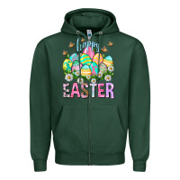 Sports Green Happy Easter with eggs Easter Day Zipper Hoodie - HowdyJamesFarm