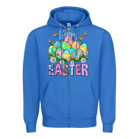 True Royal Happy Easter with eggs Easter Day Zipper Hoodie - HowdyJamesFarm