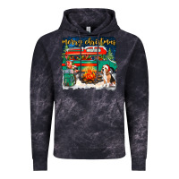 Cloud Black merry christmas with camper van Vintage Hoodie - NancyCooperArtShop