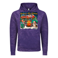 Cloud Purple merry christmas with camper van Vintage Hoodie - NancyCooperArtShop