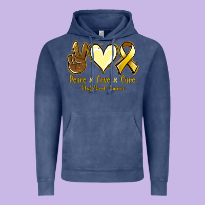 Peace Love Cure Childhood Cancer Vintage Hoodie Designed By Jasminsmagicworld