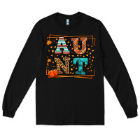 Black Fall Autumn Leopard Aunt Long Sleeve Tee - LillyAllenDesigns