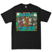 Black easter happy easter western bunnies daisies Premium Tee - Artiststas