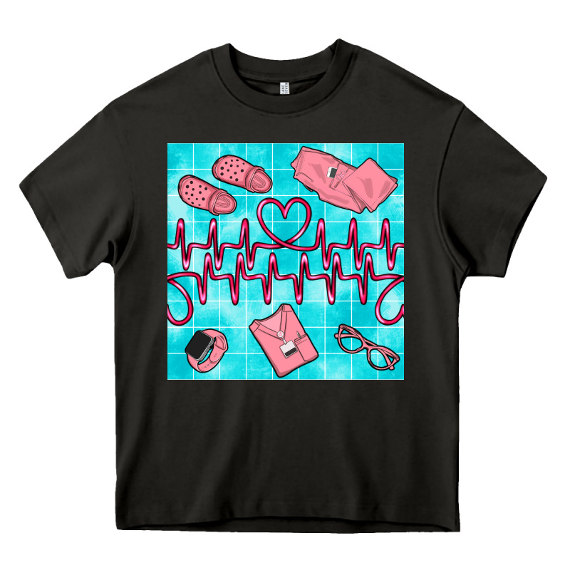 Nurse Heart Beat Seamless Pattern Heavy Core Tee by BundleAndBundleShop | Teevron