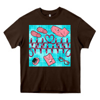 Chocolate Brown nurse heart beat seamless pattern Heavy Core Tee - BundleAndBundleShop