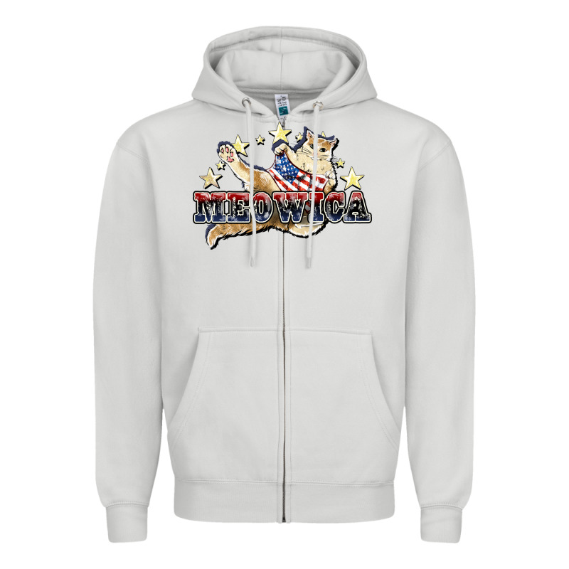 Meowica Cat 4th Of July Zipper Hoodie by HowdyJamesFarm | Teevron