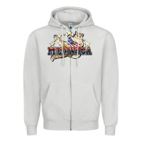 Dove Grey Meowica cat 4th of july Zipper Hoodie - HowdyJamesFarm